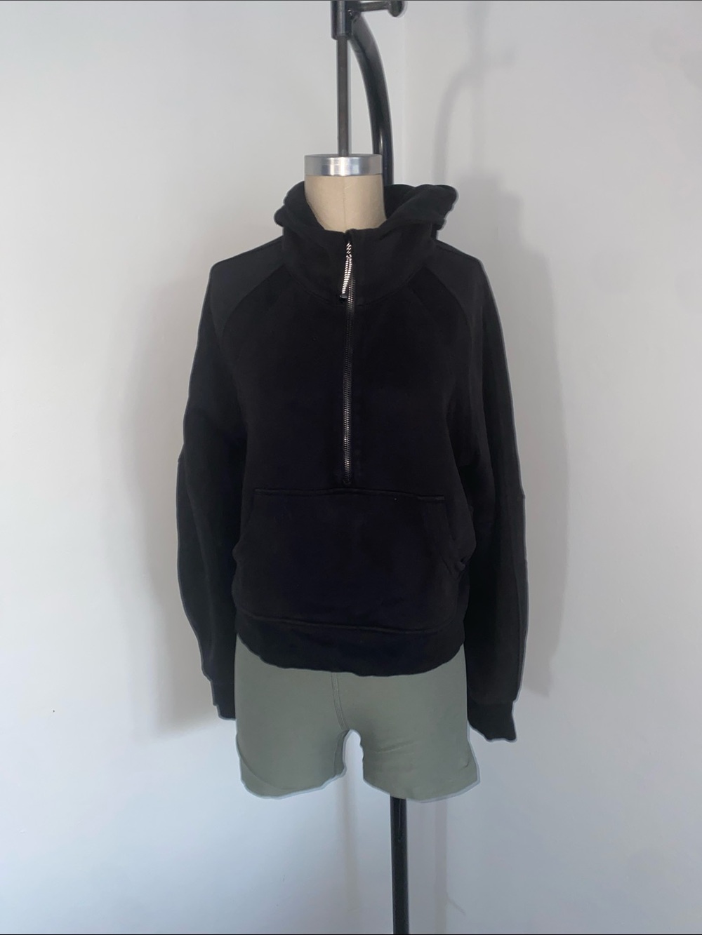 lululemon athletica Black Half-Zip Hooded Sweatshirt